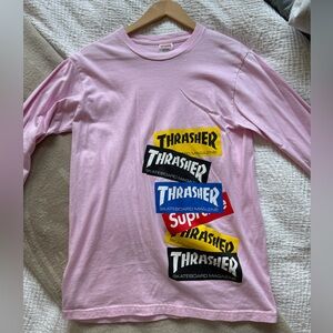 supreme x thrasher long sleeve tee